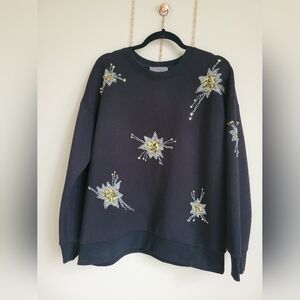 By ANTHROPOLGIE SEQUIN STAR SWEATSHIRT size Med